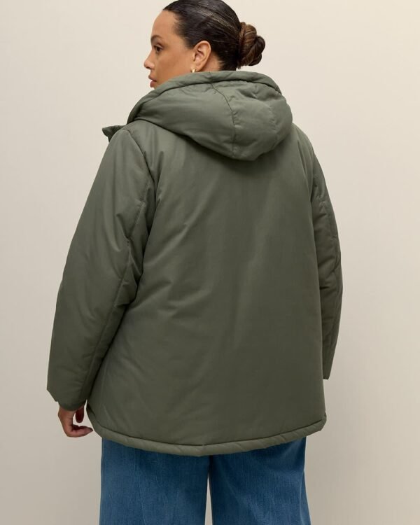 Sherpa Lined Parka Jacket with Faux-Fur Hood - Faded Olive - Image 3