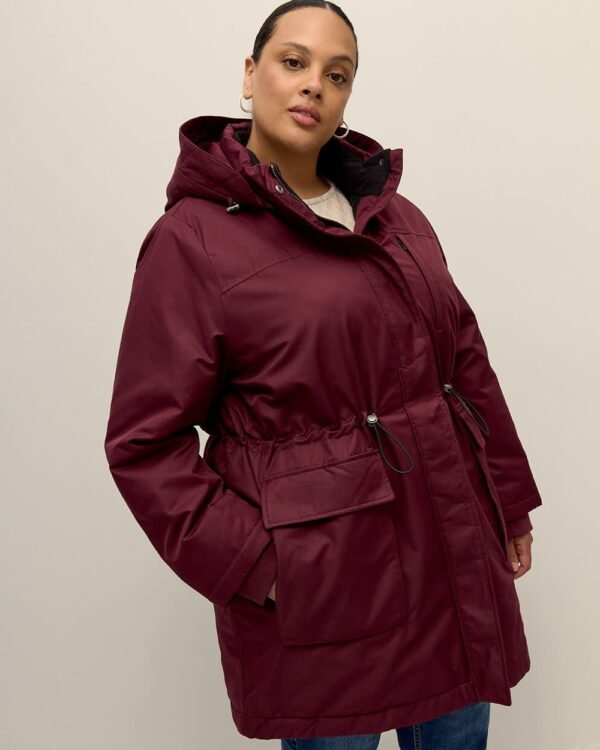 Lined Parka Jacket with Removable Hood -  Zinfandel